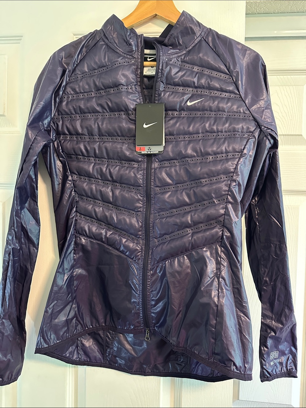 Nike Women's Shiny Deep Purple Quilted Running Jacket